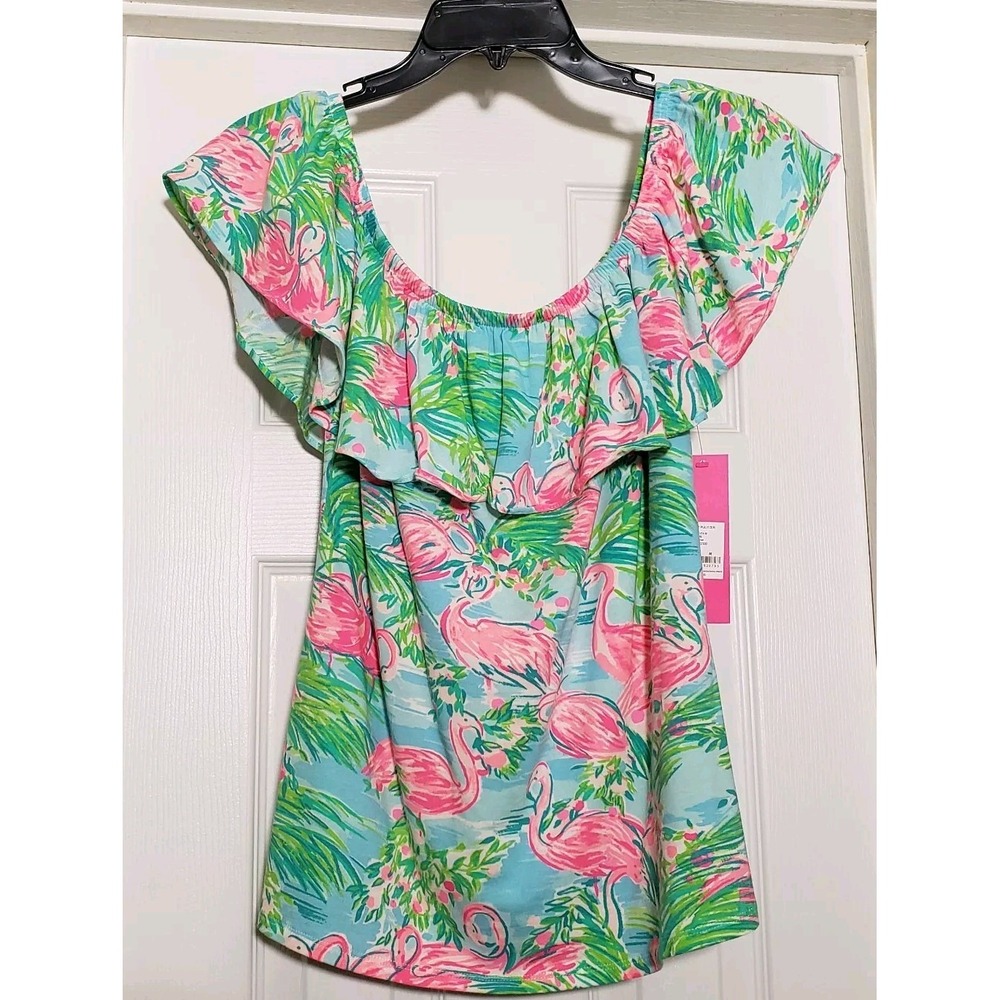 Lilly Pulitzer La Fortuna Off Shoulder Top Women's‎ Size Medium Multi Floridita